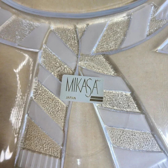 Mikasa Crystal Glass Christmas Snowman Serving Platter 11.5" WY167/312 Japan New - Picture 3 of 6